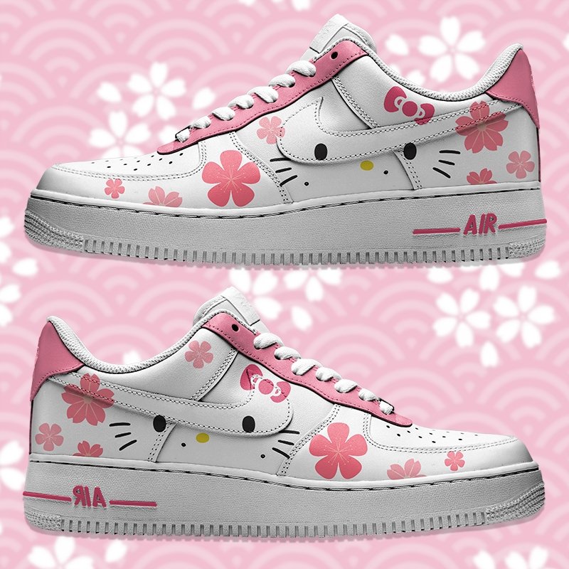 Hello Kitty Flores Nike Logo Air Force 1 Shoes Sneakers Special Gift For Men And Women