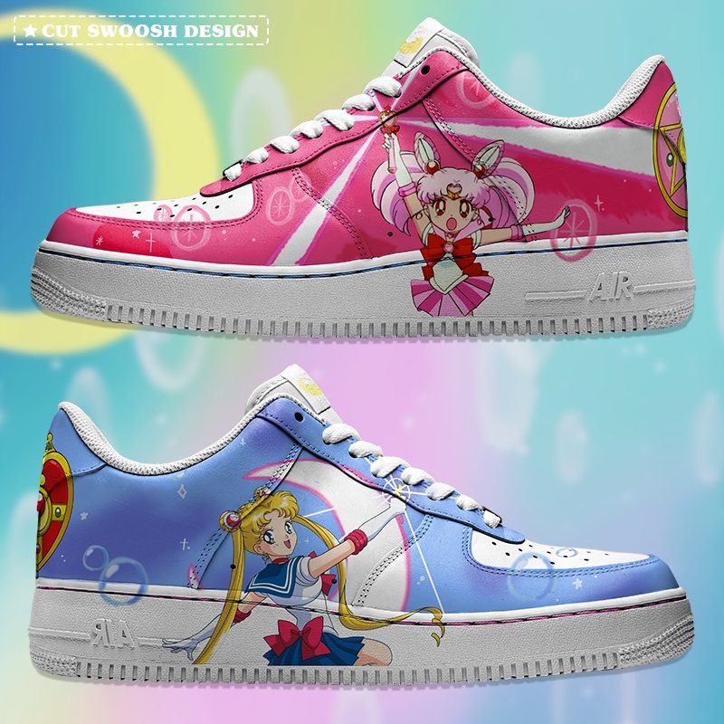 Sailor Moon & Sailor Chibi Nike Logo Air Force 1 Shoes Sneakers Special Gift For Men And Women