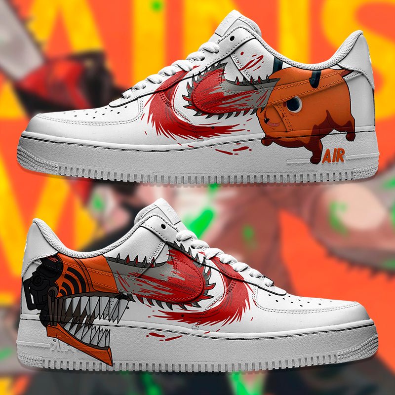 Denji & Pochita Nike Logo Air Force 1 Shoes Sneakers Special Gift For Men And Women