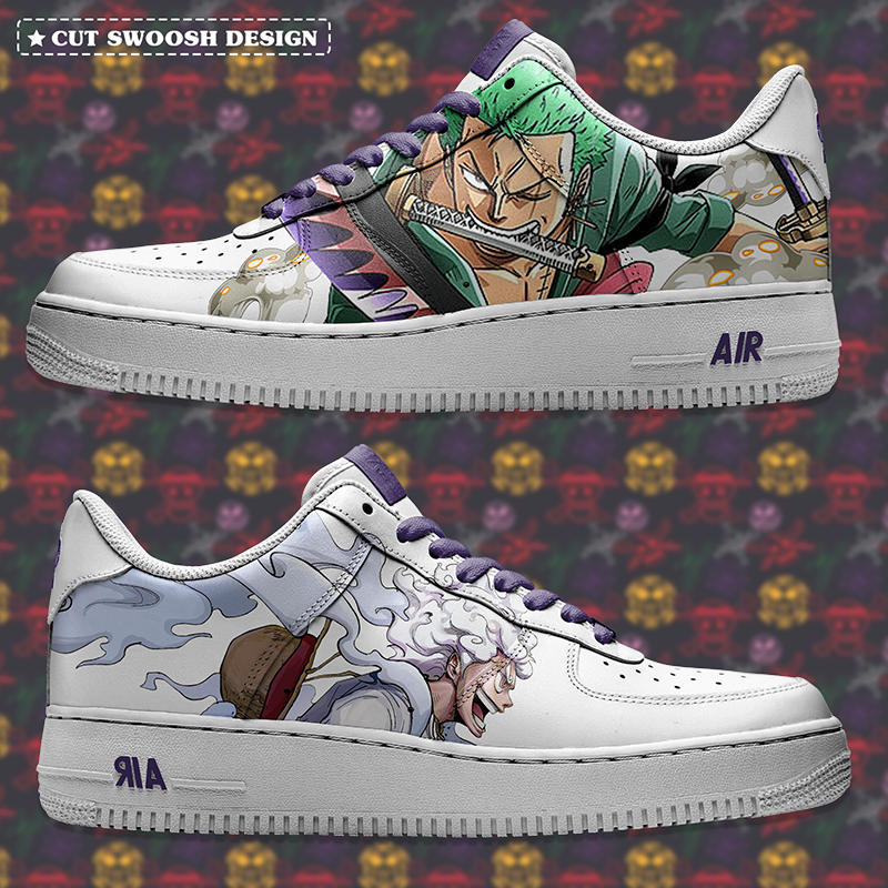 Luffy Gear 5 X Zoro Nike Logo Air Force 1 Shoes Sneakers Special Gift For Men And Women