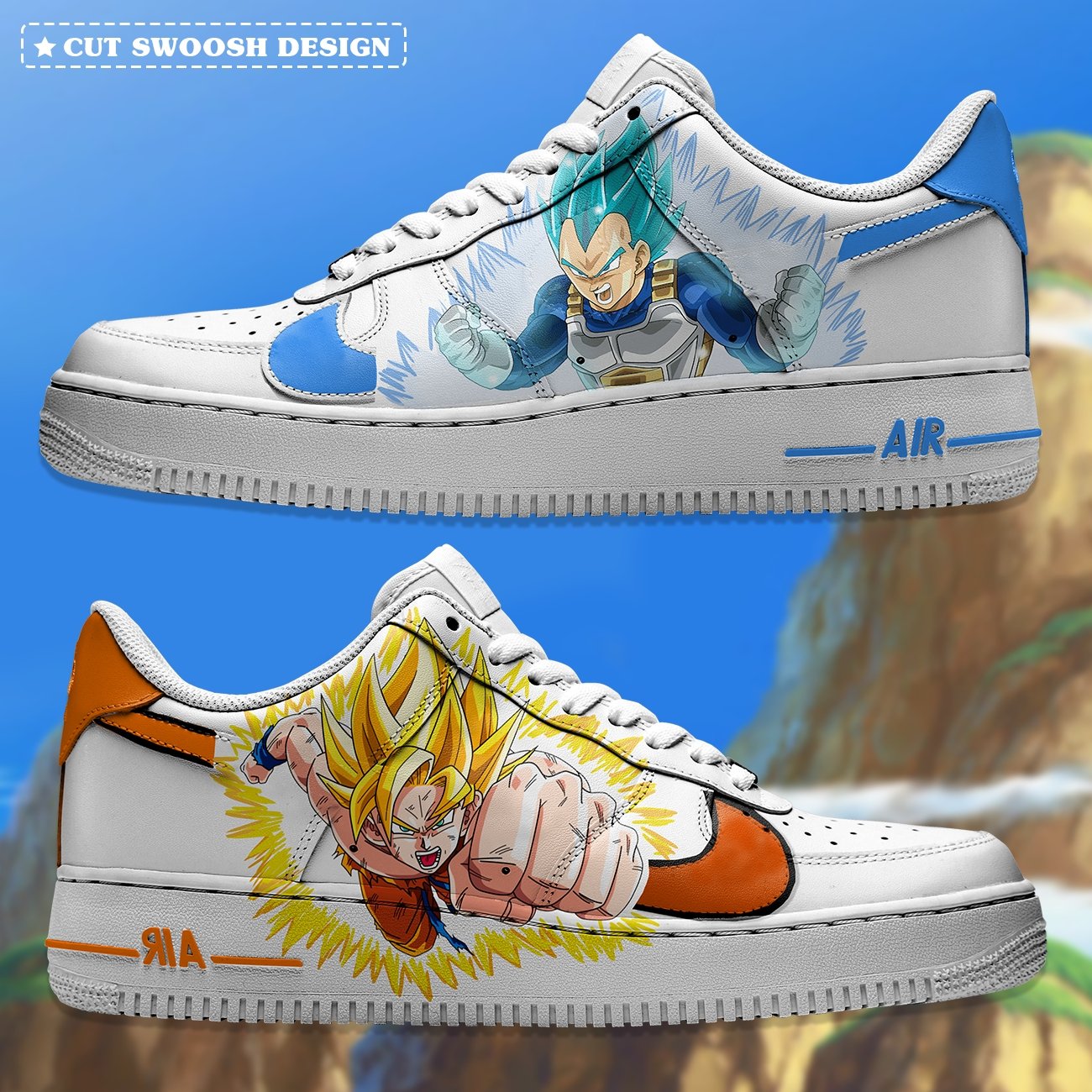 Goku X Vegeta Nike Logo Air Force 1 Shoes Sneakers Special Gift For Men And Women