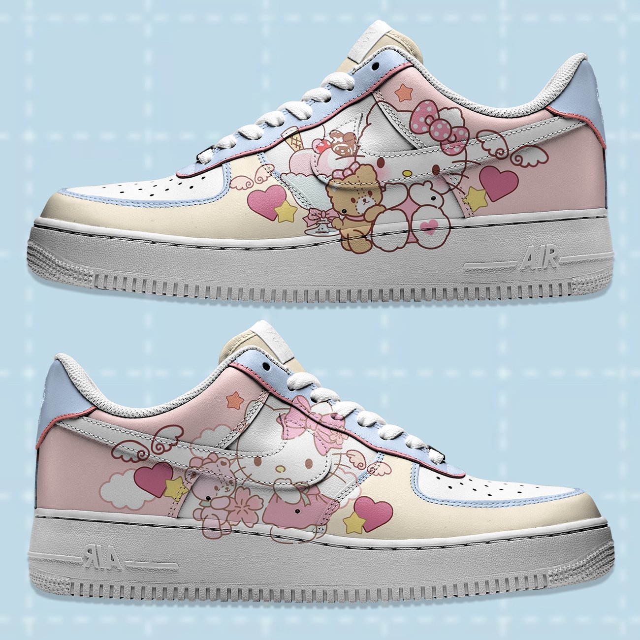 Hello Kitty Love Nike Logo Air Force 1 Shoes Sneakers Special Gift For Men And Women