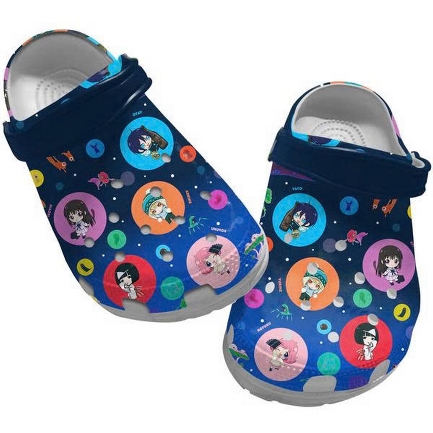 Anime Noragami Manga Characters Dark Blue Custom Name Crocs For Men And Women