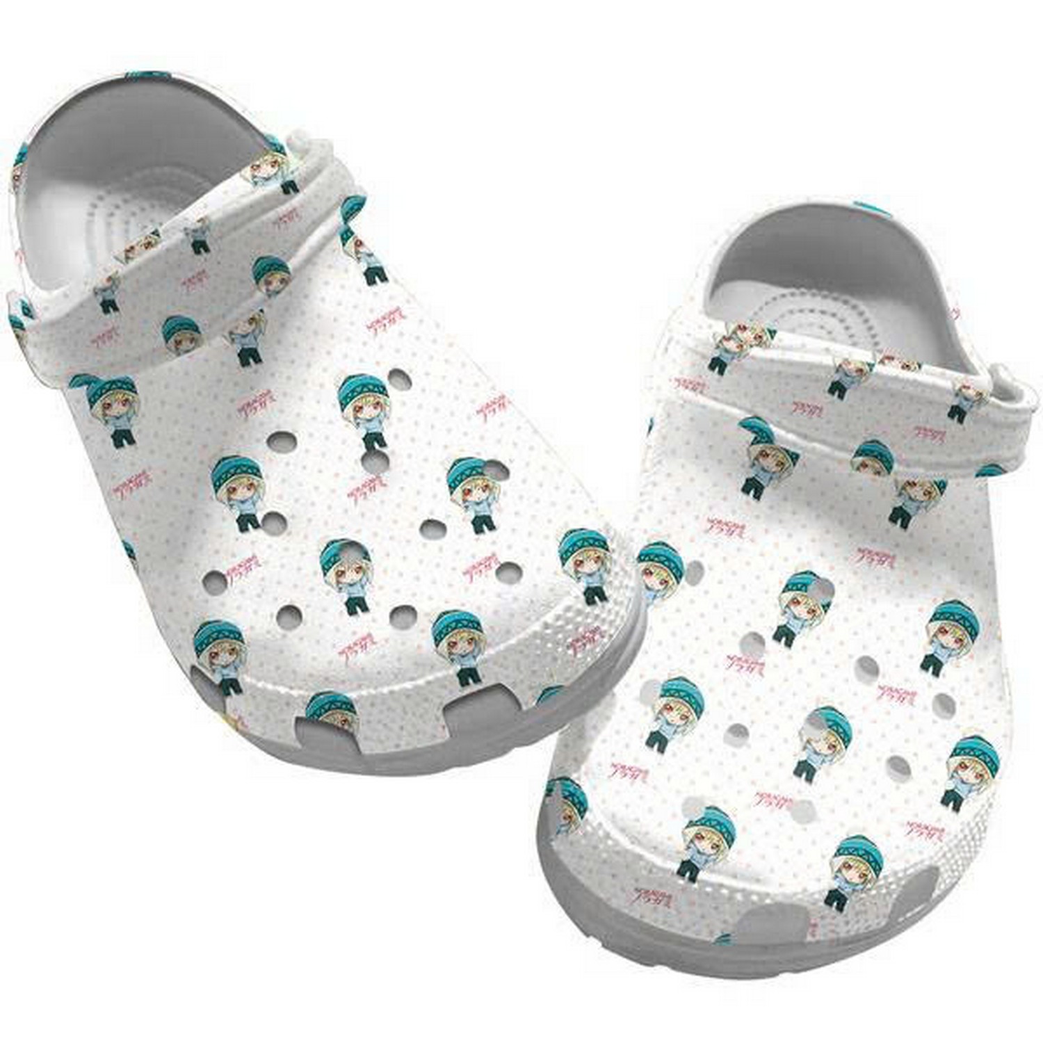 Anime Noragami Manga Cute Yukine Pattern White Custom Name Crocs For Men And Women
