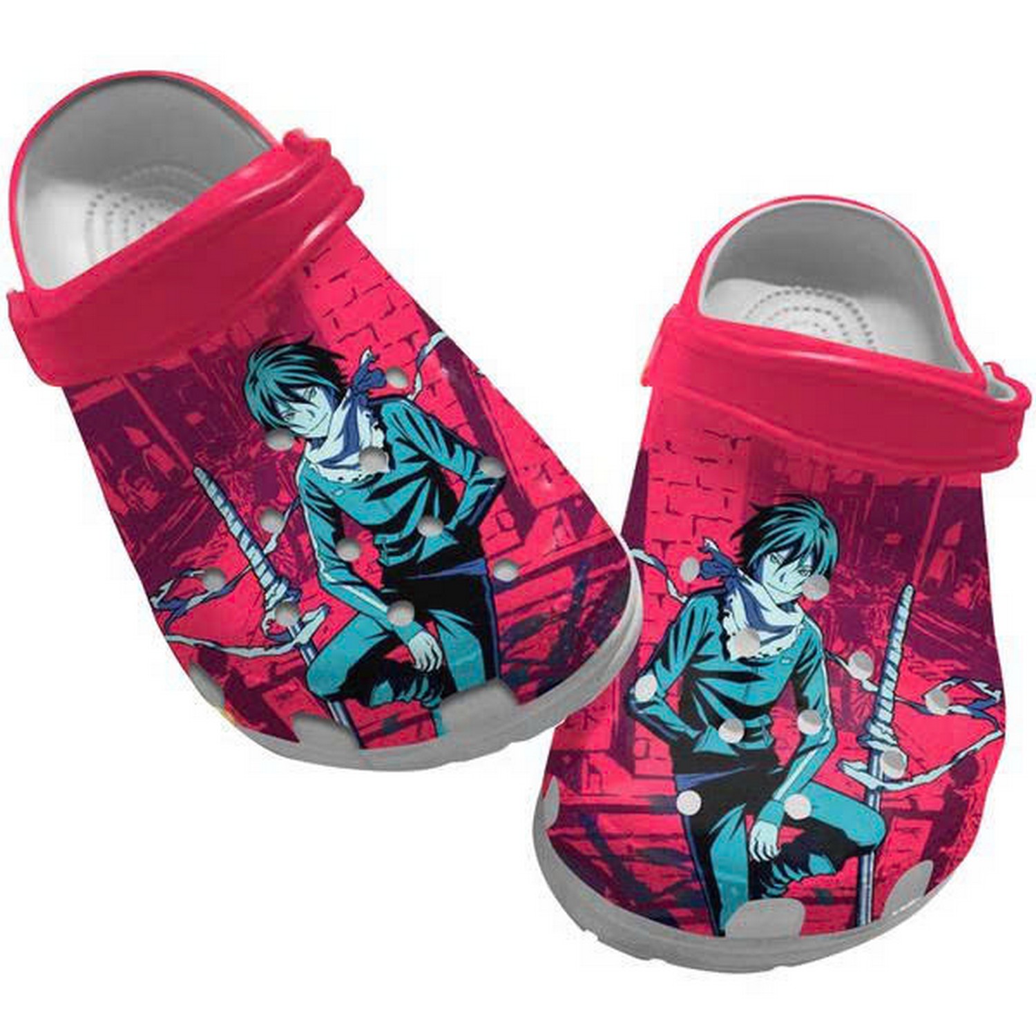 Anime Noragami Manga Yato Red Custom Name Crocs For Men And Women
