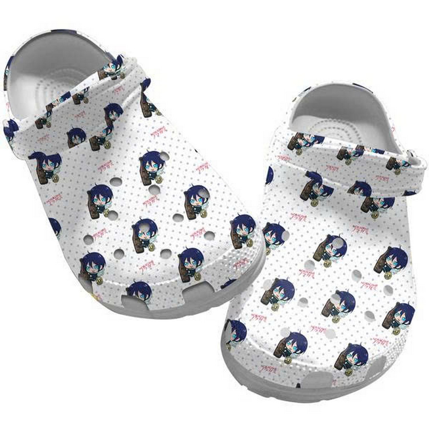 Anime Noragami Manga Cute Yato Pattern White Custom Name Crocs For Men And Women