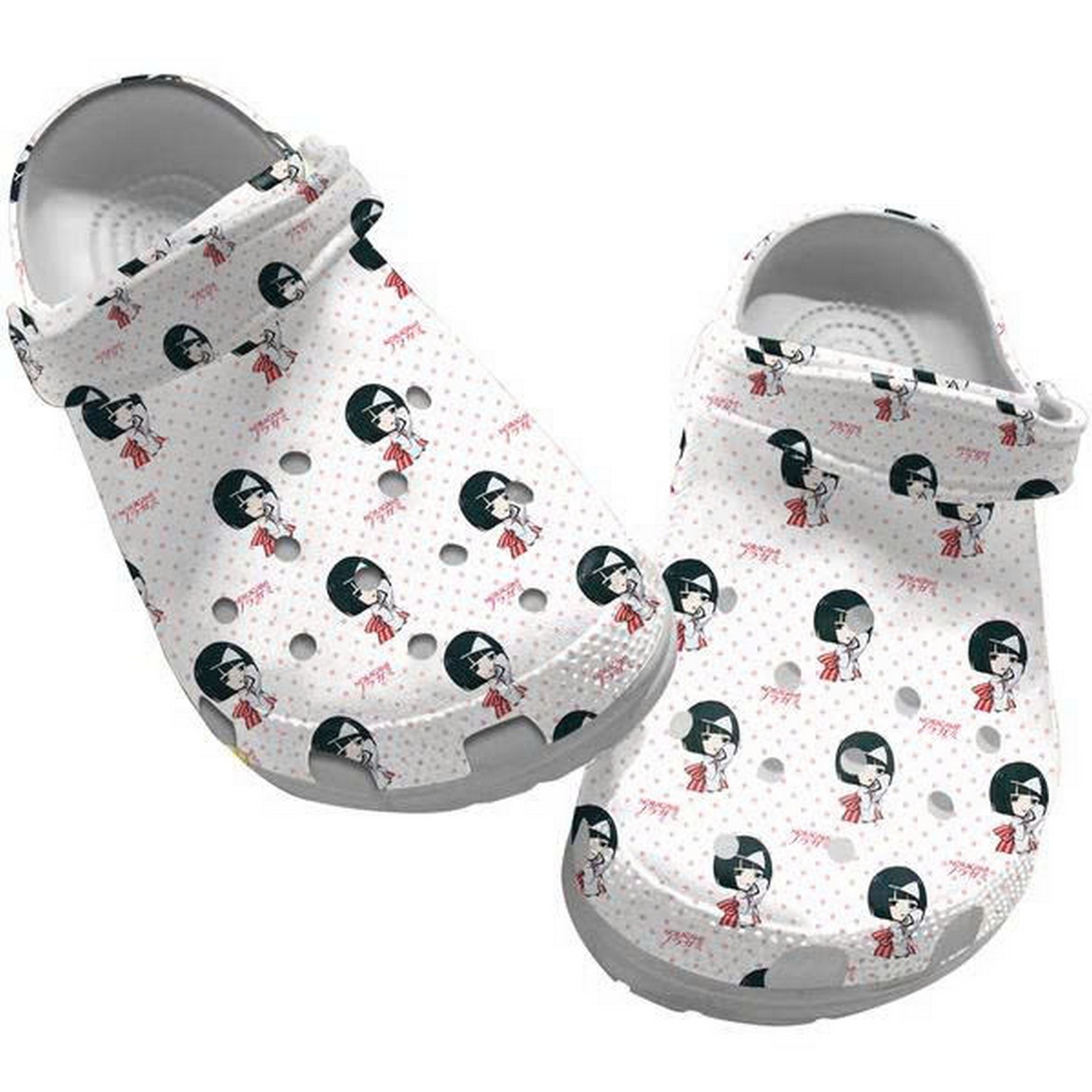 Anime Noragami Manga Cute Hiyori Iki Pattern White Custom Name Crocs For Men And Women