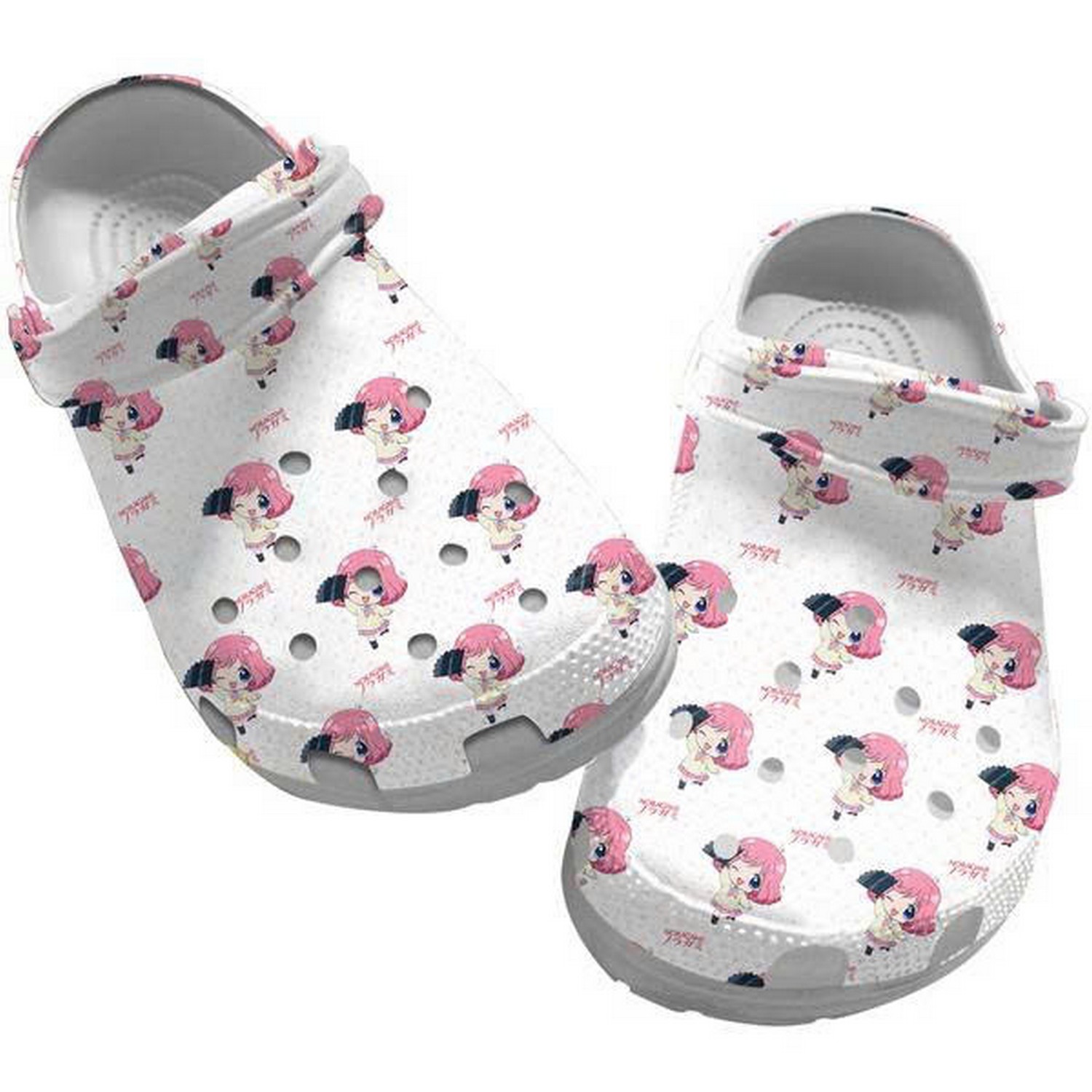 Anime Noragami Manga Cute Kofuku Pattern White Custom Name Crocs For Men And Women