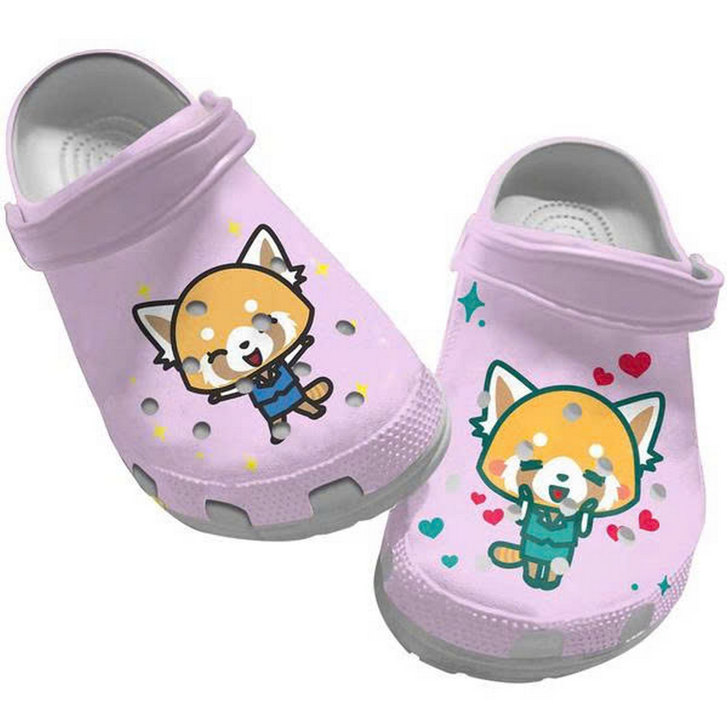 Aggrstsuko Mvie Anime Cute Hapy Retsuko Purple Custom Name Crocs For Men And Women