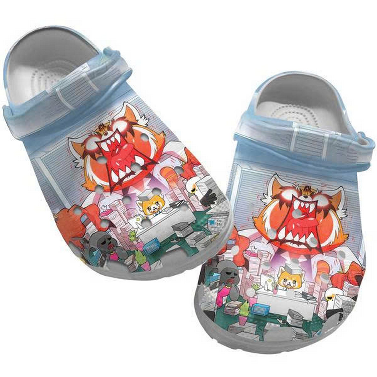 Aggrstsuko Mvie Anime Retsuko At Work Custom Name Crocs For Men And Women