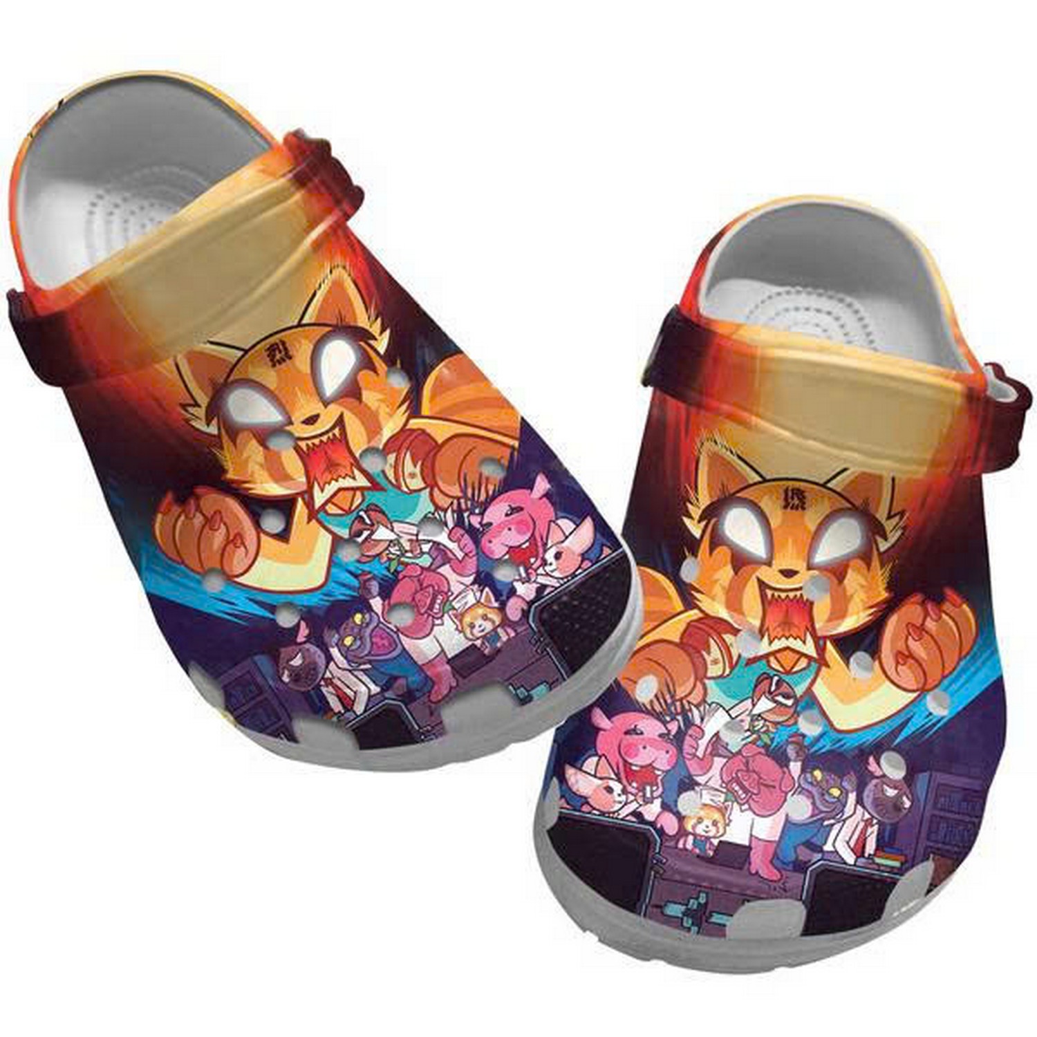 Aggrstsuko Mvie Anime Funny Retsuko And Friends Custom Name Crocs For Men And Women