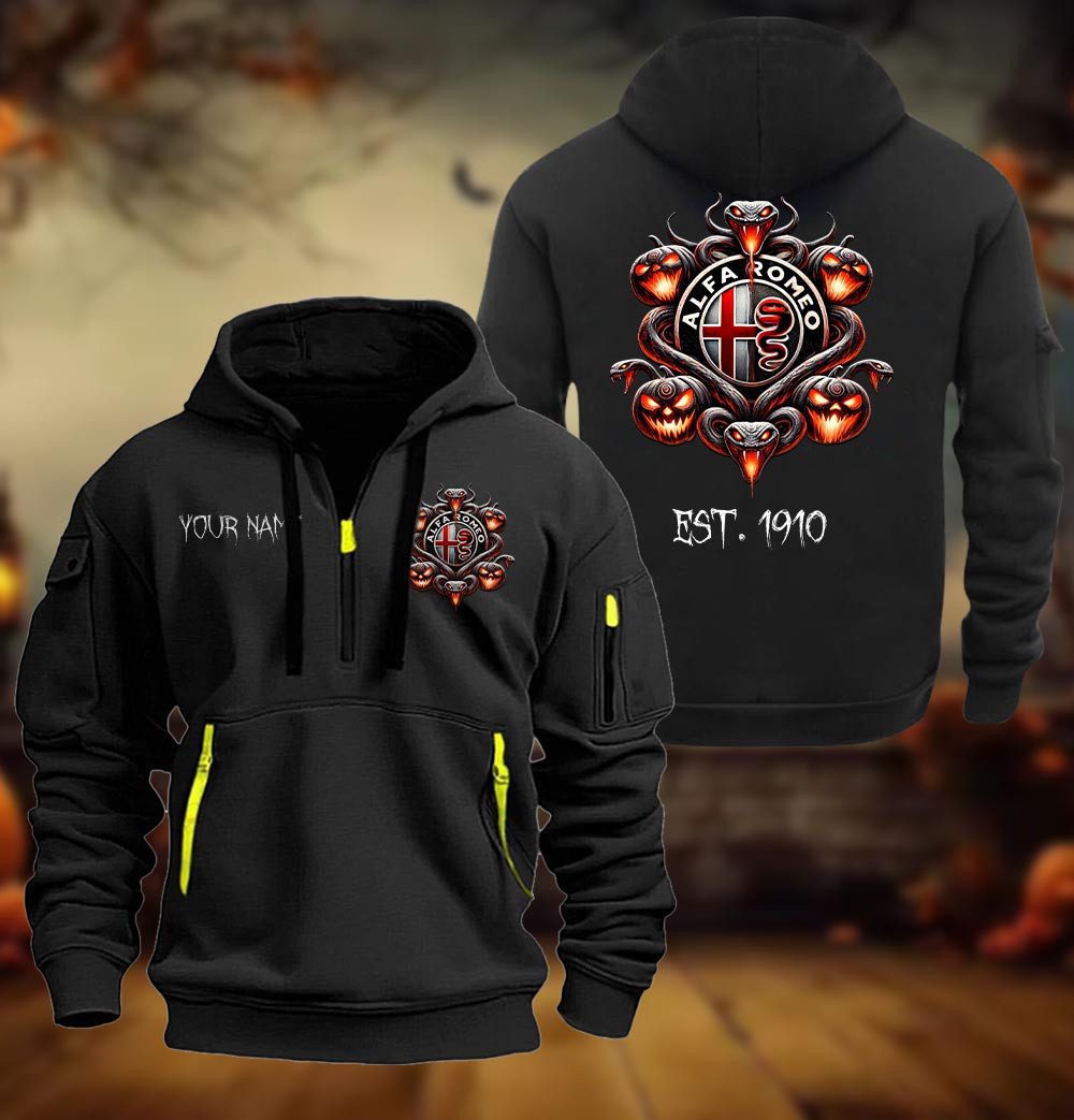 Alfa Romeo Halloween Spooky Season Quarter Zip Hoodie