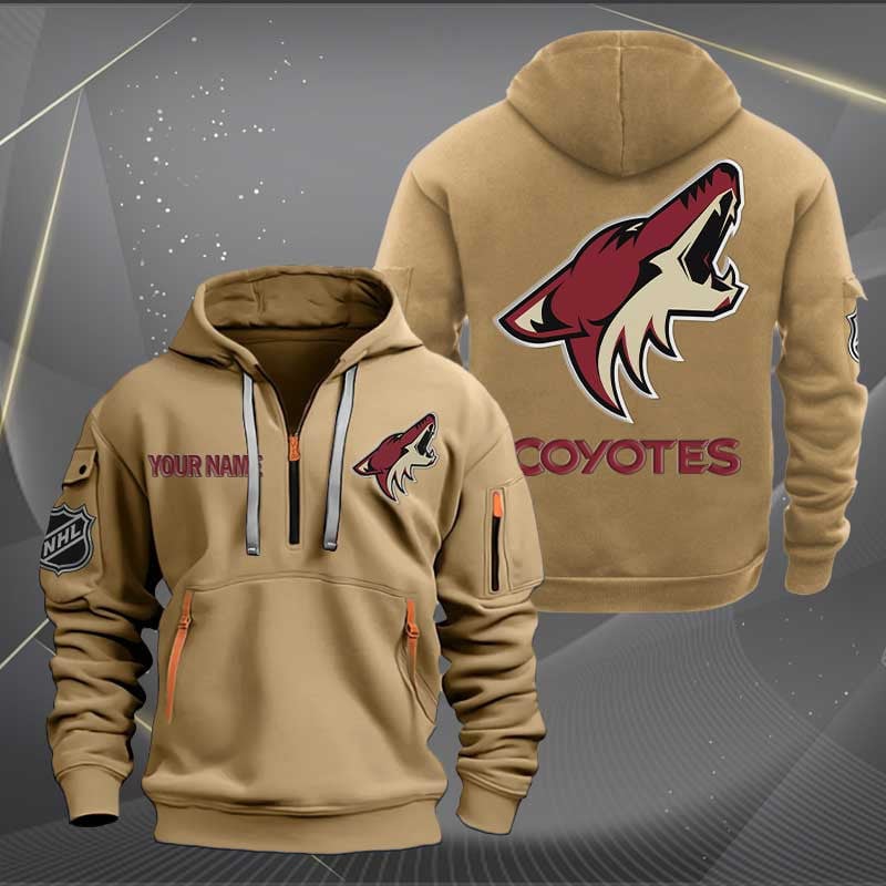 Arizona Coyotes NHL 2025 Personalized Trending Quarter Zip Hoodie
