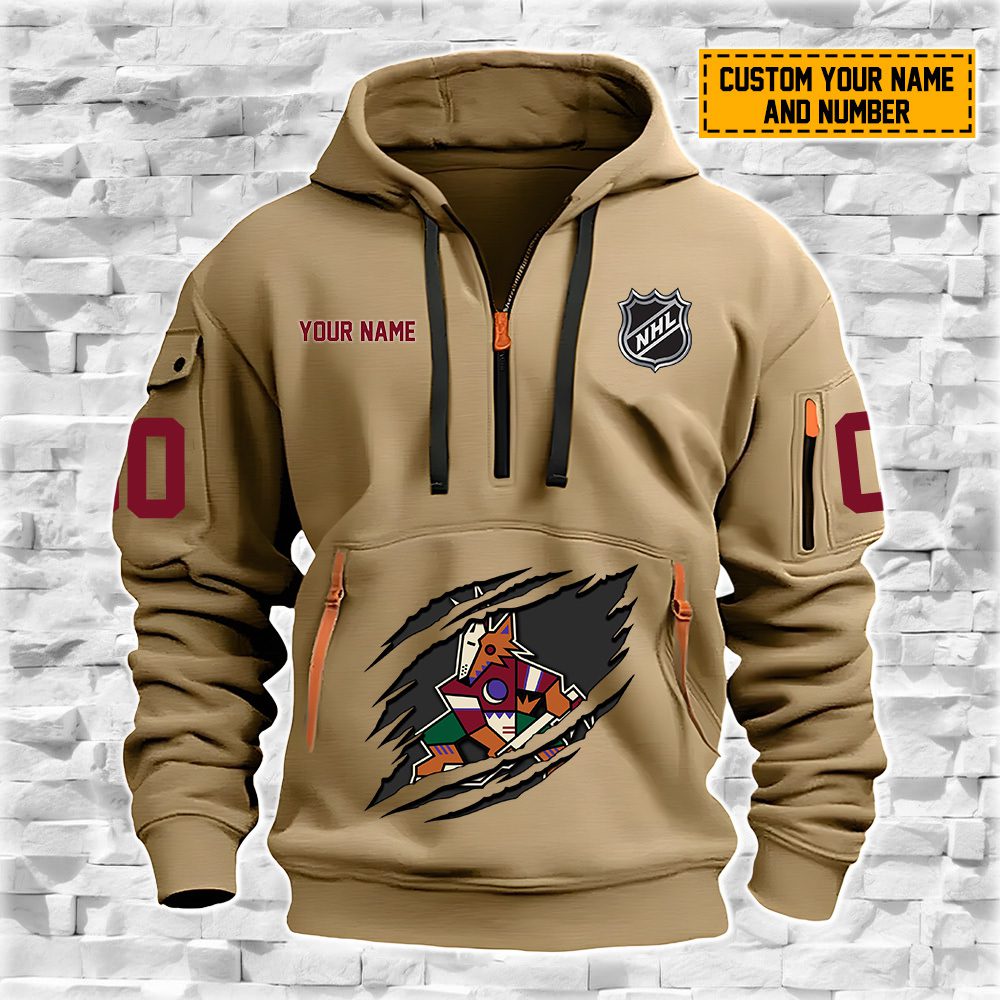 Arizona Coyotes Personalized NHL Trending Trending Quarter Zip Hoodie