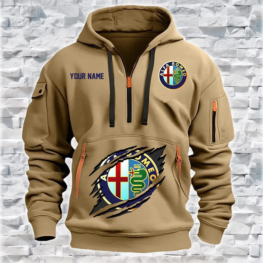 Alfa Romeo Personalized Quarter Zip Hoodie Half Zip