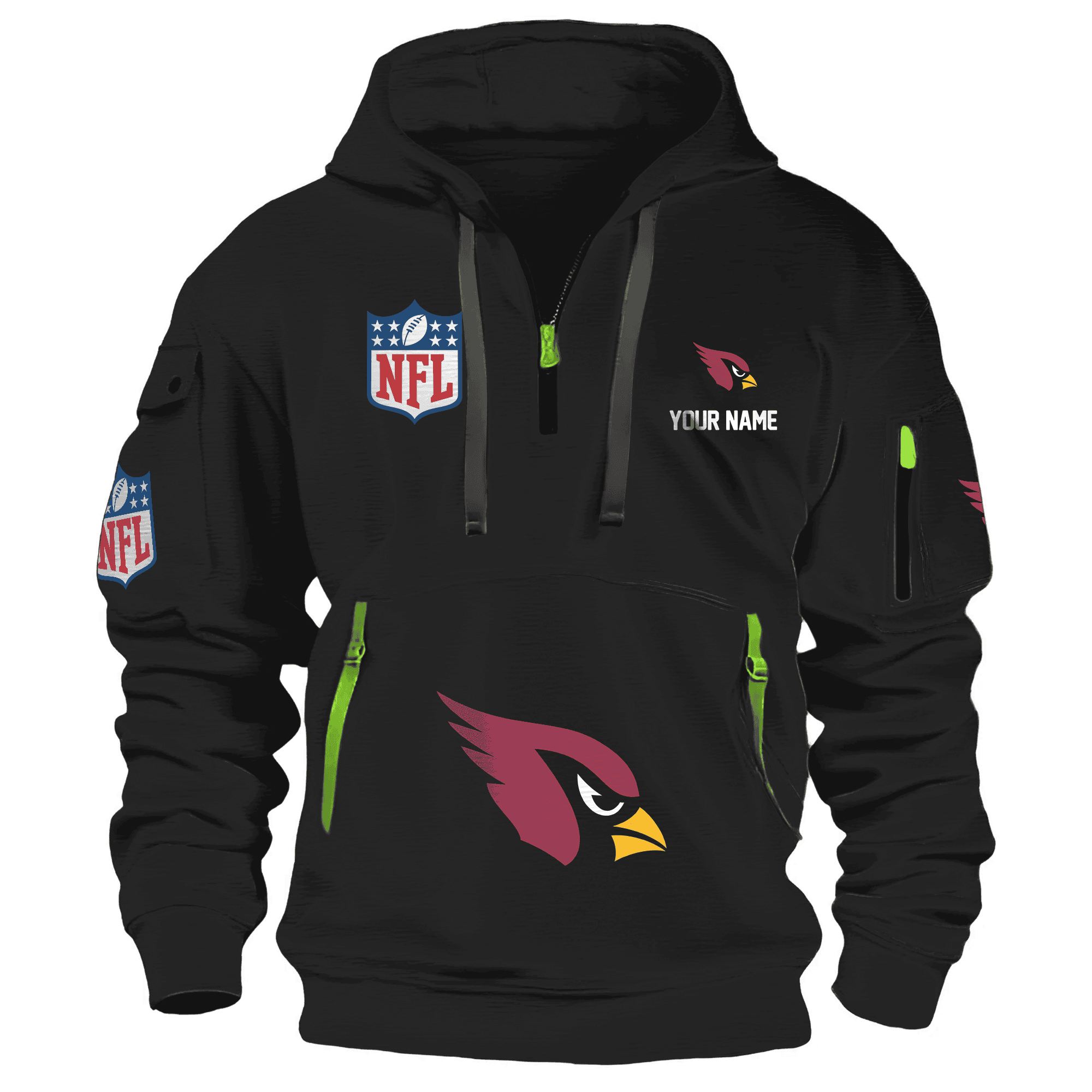 Arizona Cardinals Premium NFL Quarter Zip Hoodie