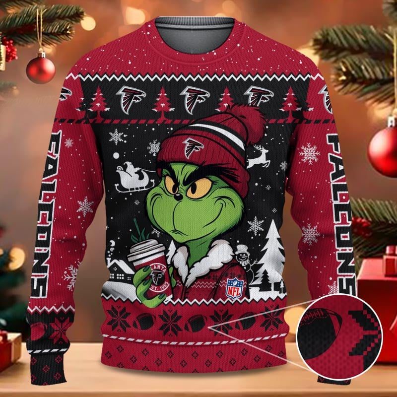 Atlanta Falcons NFL Grinch Stole Christmas Ugly Sweater WUC1001