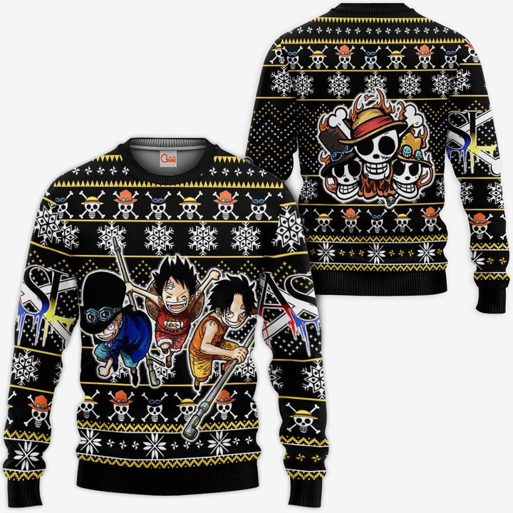 ASL Pirates Ugly Christmas Sweater Pullover Hoodie Custom Anime One Piece Xmas Gifts