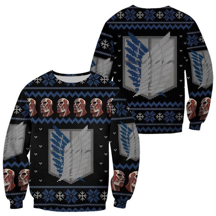 Attack On Titan Shirt Scout Ugly Christmas Sweater Pullover Hoodie Jacket Costume
