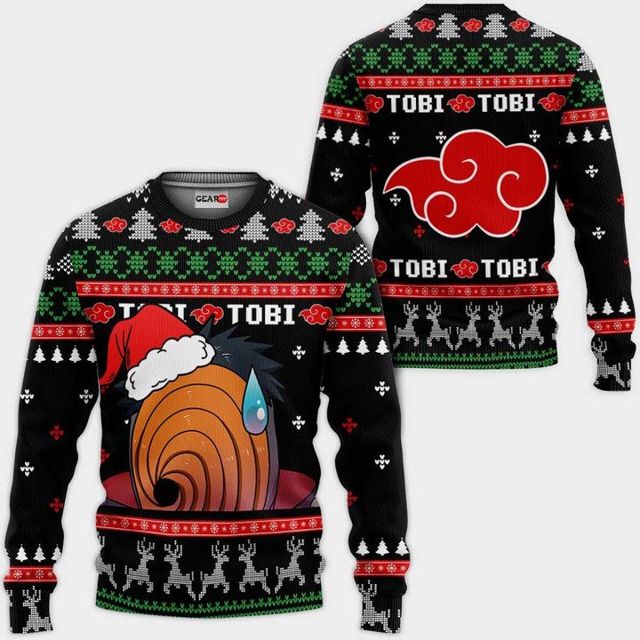 Akatsuki Tobi Ugly Christmas Sweater Pullover Hoodie Custom Anime Xmas Gifts