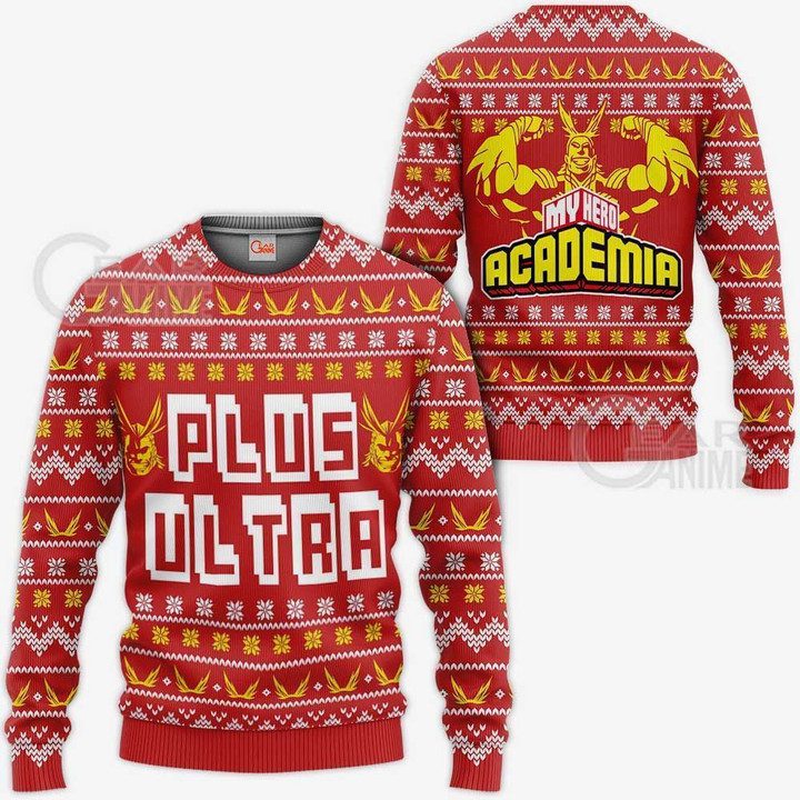 All Might Plus Ultra Ugly Christmas Sweater Pullover Hoodie Xmas Gift