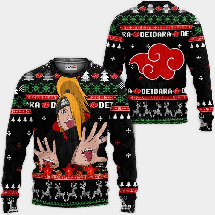 Akatsuki Deidara Ugly Christmas Sweater Pullover Hoodie Custom Xmas Gifts