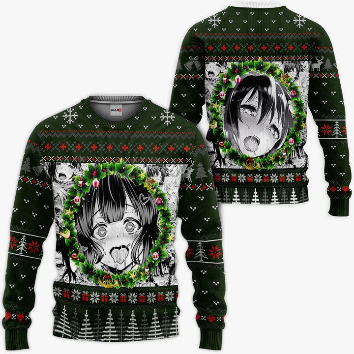 Ahegao Custom Anime Ugly Christmas Sweater Pullover Hoodie HA2508
