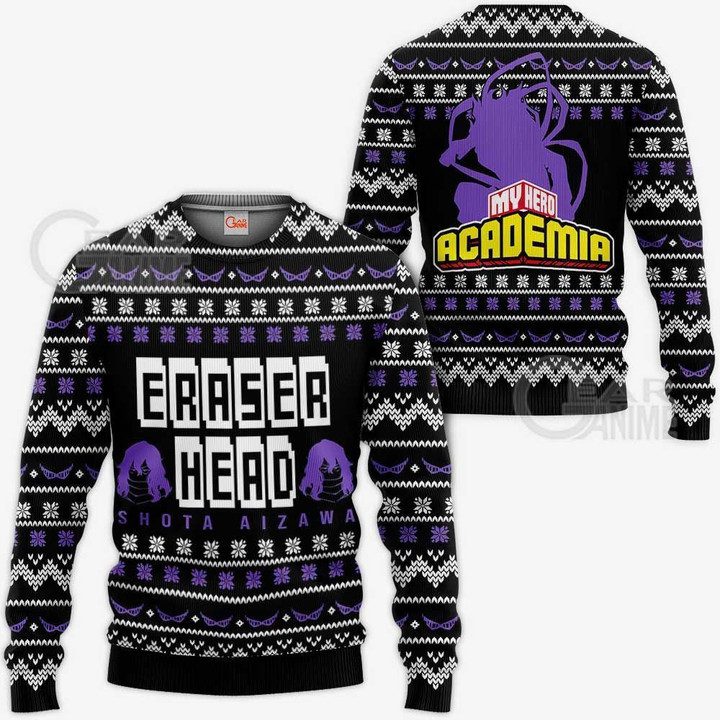 Aizawa Ugly Christmas Sweater Pullover Hoodie Eraser Head Shirt