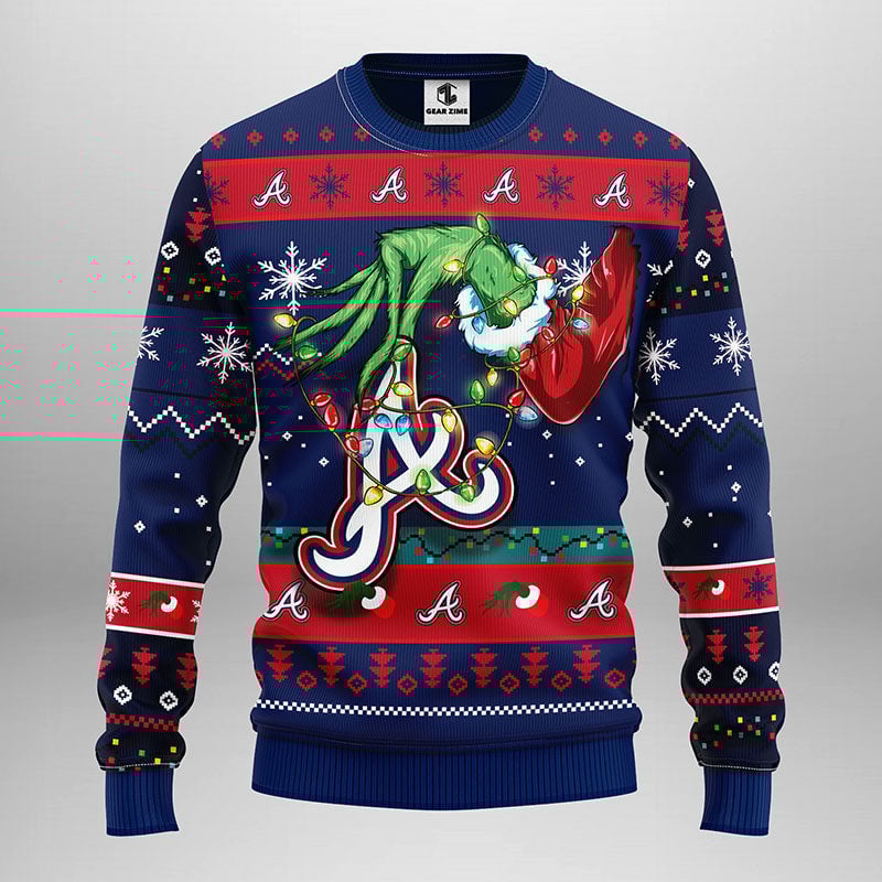 Atlanta Braves Grinch Ugly Christmas Sweater