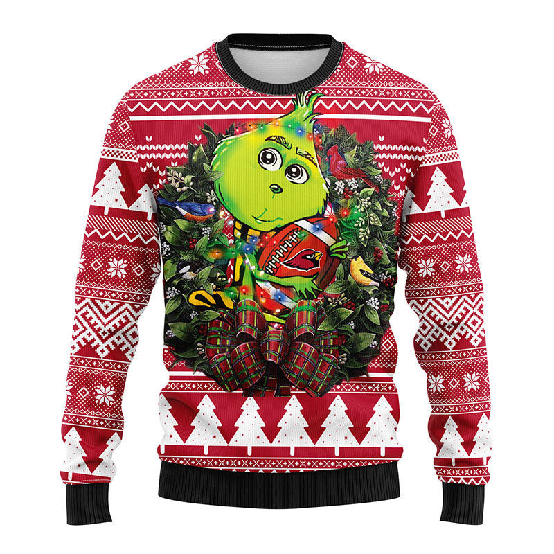 Arizona Cardinals Grinch Hug Ugly Christmas Sweater 