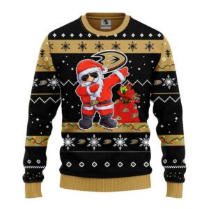 Anaheim Ducks Dabbing Santa Claus 2025 NHL Ugly Christmas Sweater For women
