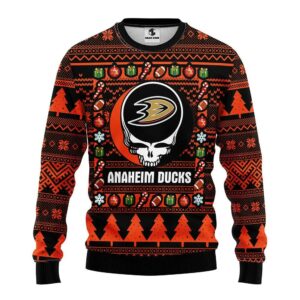 Anaheim Ducks Grateful Dead 2025 NHL Ugly Christmas Sweater For men