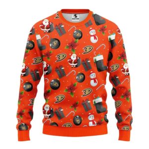 Anaheim Ducks Santa Claus Snowman 2025 NHL Ugly Christmas Sweater For women
