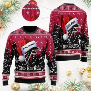 Atlanta Falcons Santa Hat Custom Ugly Christmas Sweater For men