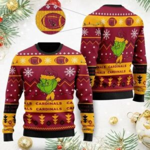 Arizona Cardinals American NFL Football Team Logo Cute Grinch Christmas Ugly Sweater For men