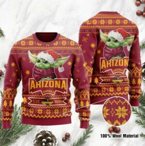 Arizona Cardinals Cute Baby Yoda Grogu Christmas Ugly Sweater For men