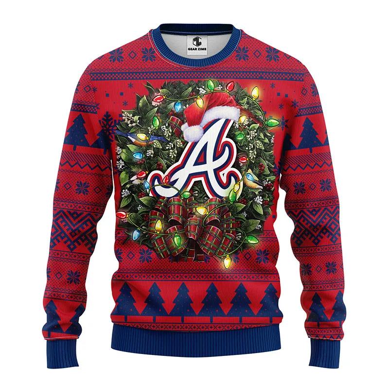 Atlanta Braves Santa Hat MLB 2025 Ugly Christmas Sweater