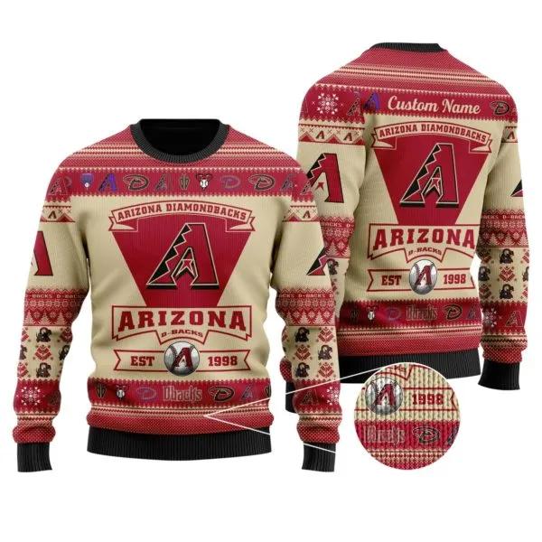 Arizona Diamondbacks Est 1988 MLB Christmas MLB 2025 Ugly Sweater