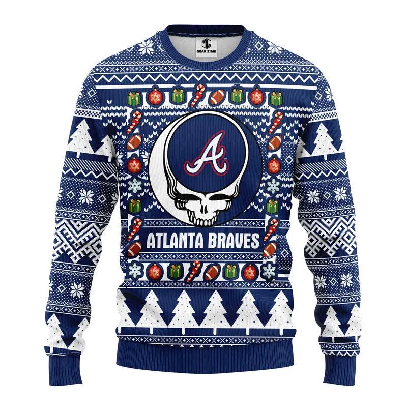 Atlanta Braves Grateful Dead MLB 2025 Ugly Christmas Sweater