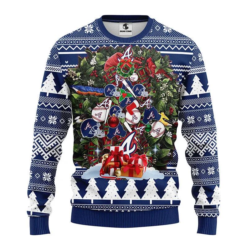 Atlanta Braves Tree Christmas MLB 2025 Ugly Christmas Sweater