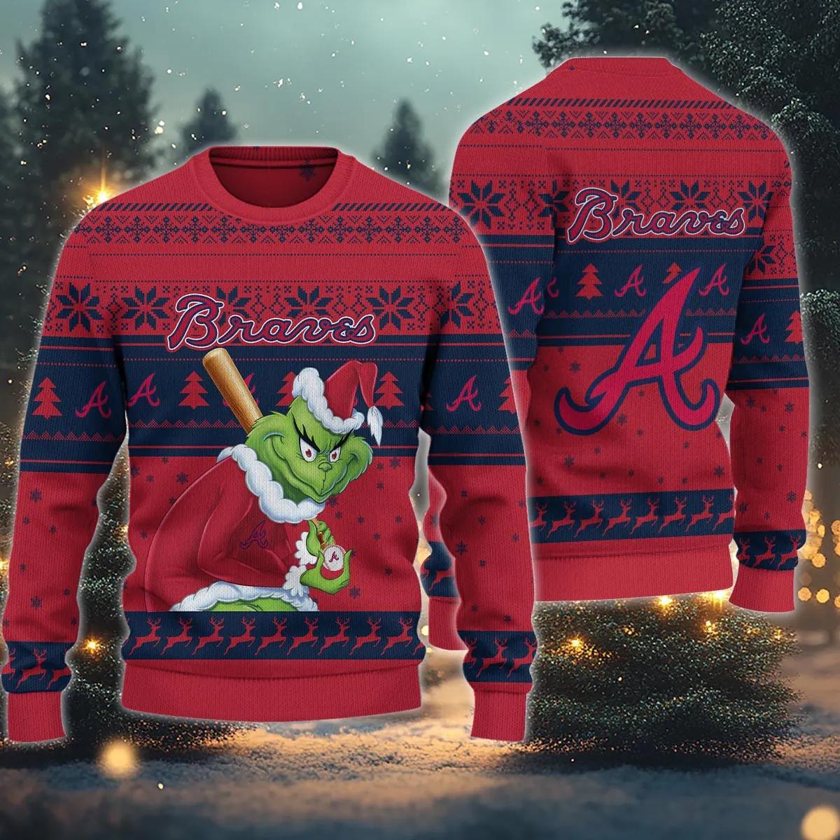 Atlanta Braves Grinch Stolen MLB 2025 Ugly Christmas Sweater