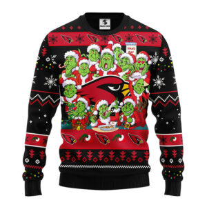Arizona Cardinals 12 Grinch Xmas Day Ugly Christmas Sweater 