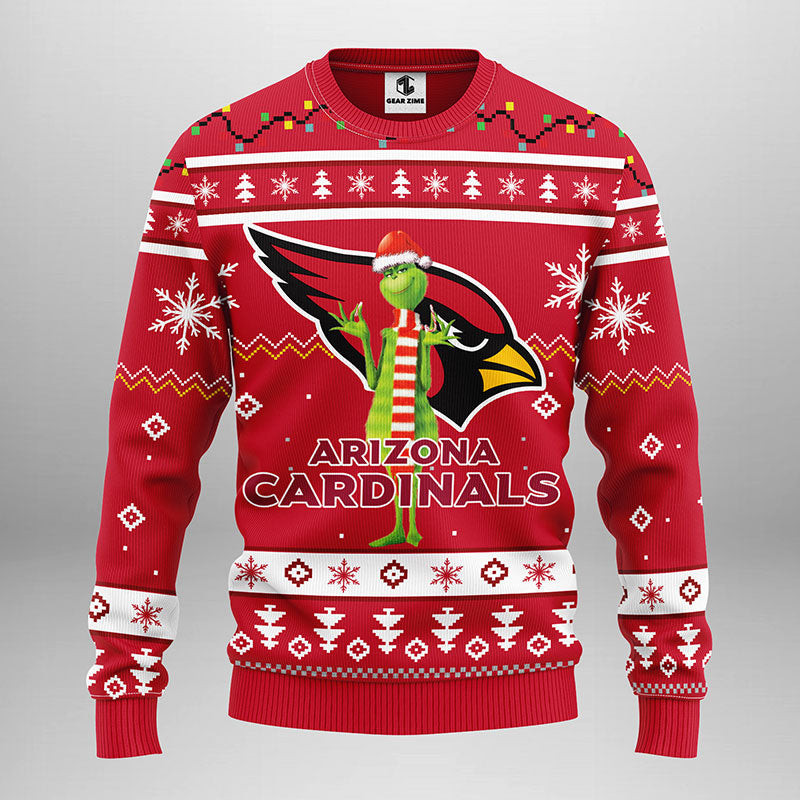 Arizona Cardinals Funny Grinch Ugly Christmas Sweater 