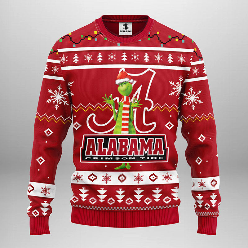 Alabama Crimson Tide Funny Grinch Ugly Christmas Sweater 