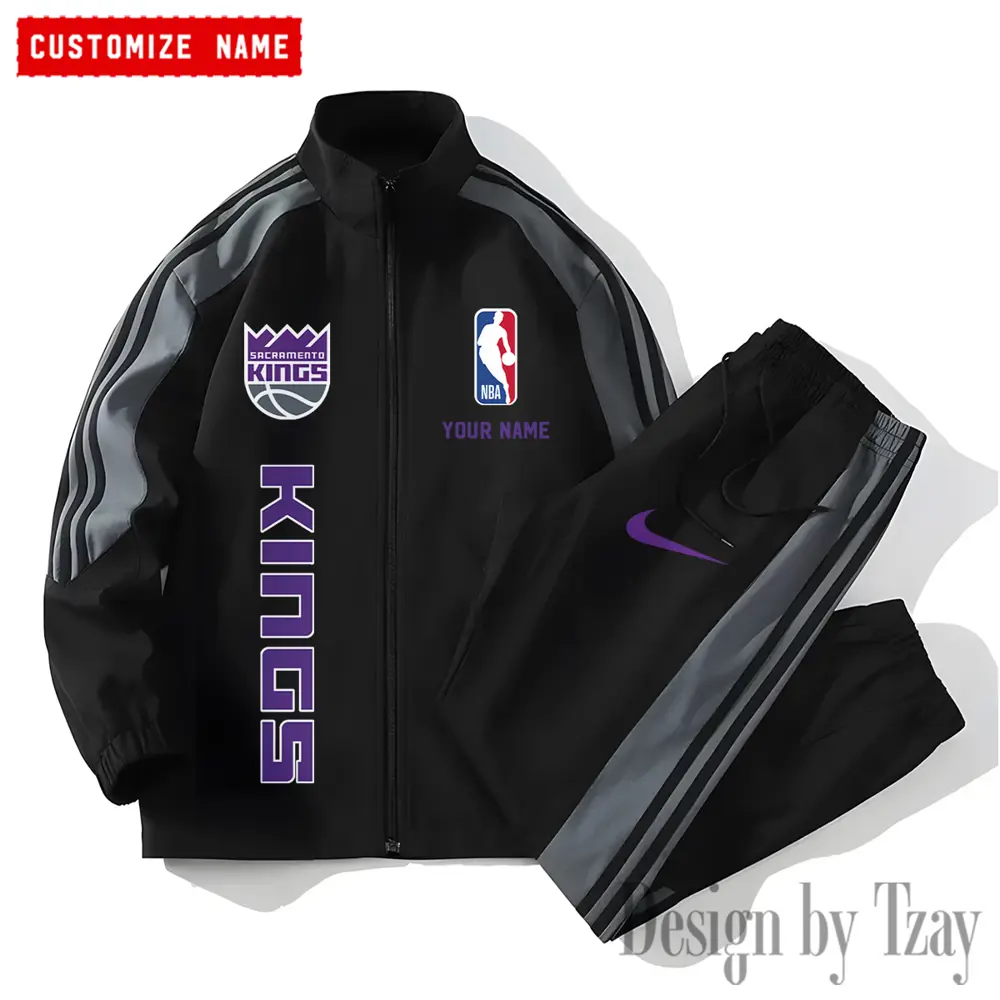 Sacramento Kings NBA New Style Versatile Sports Set Jacket And Pants