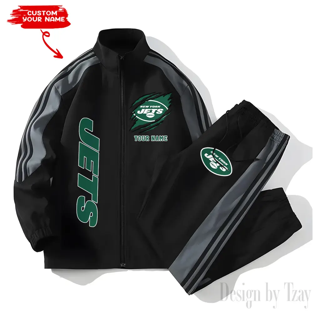 New York Jets NFL New Style Versatile Sports Set Jacket And Pants