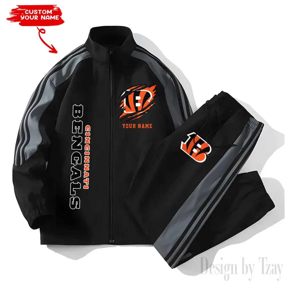 Cincinnati Bengals NFL New Style Versatile Sports Set Jacket And Pants