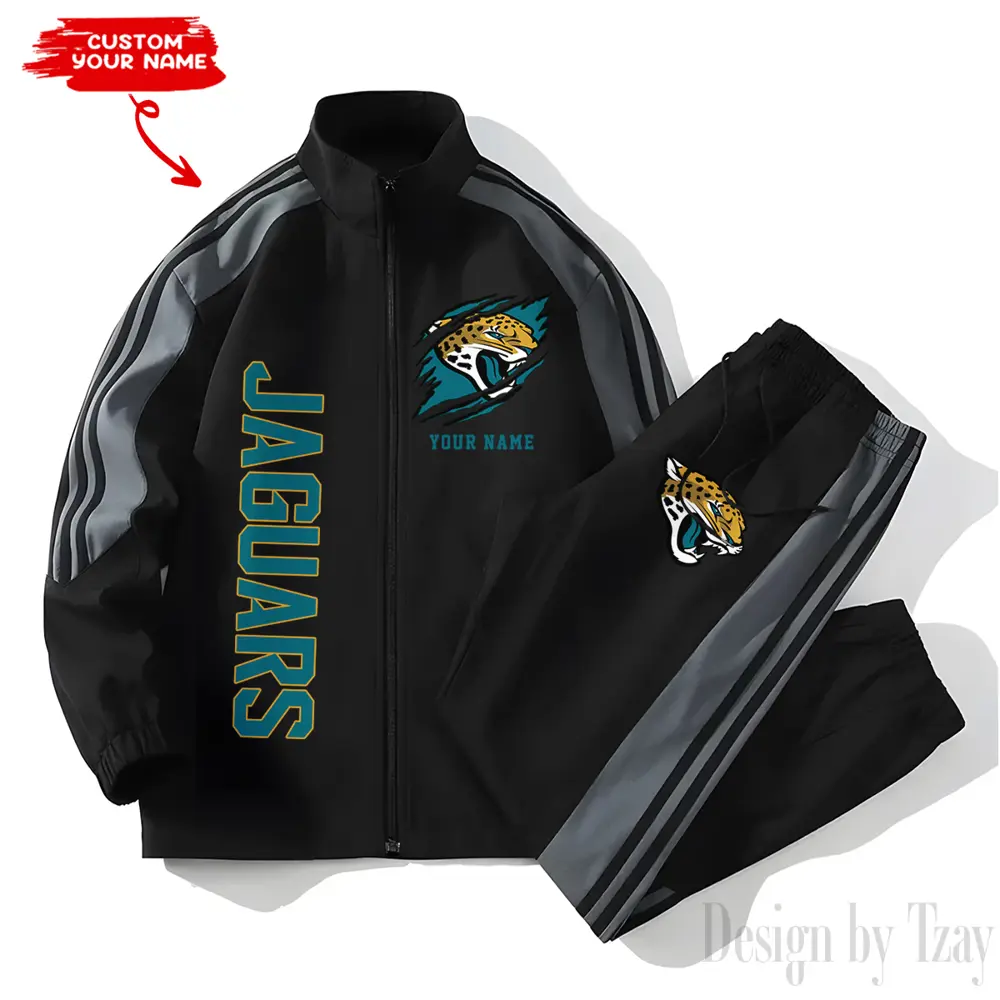 Jacksonville Jaguars NFL New Style Versatile Sports Set Jacket And Pants