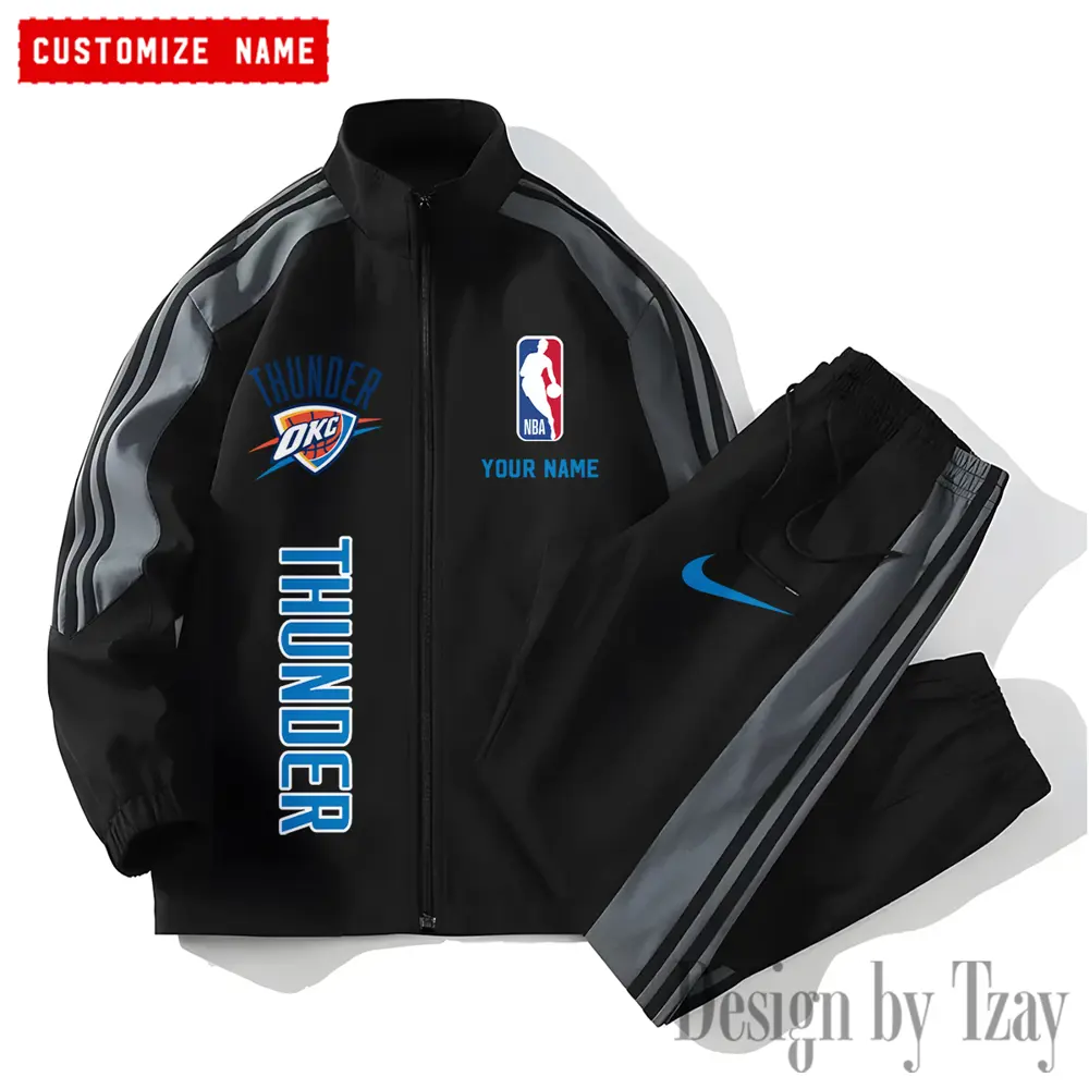 Oklahoma City Thunder NBA New Style Versatile Sports Set Jacket And Pants