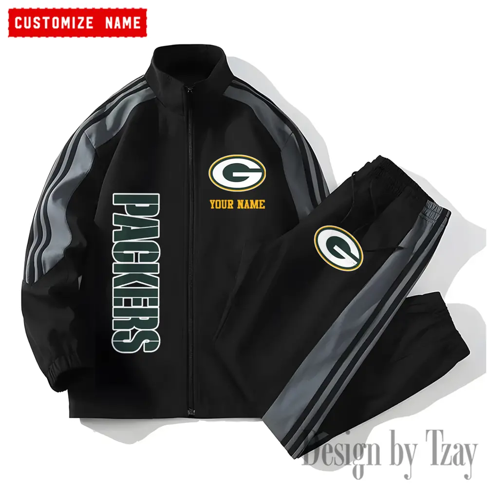 Green Bay Packers NFL New Style Versatile Sports Set Jacket And Pants